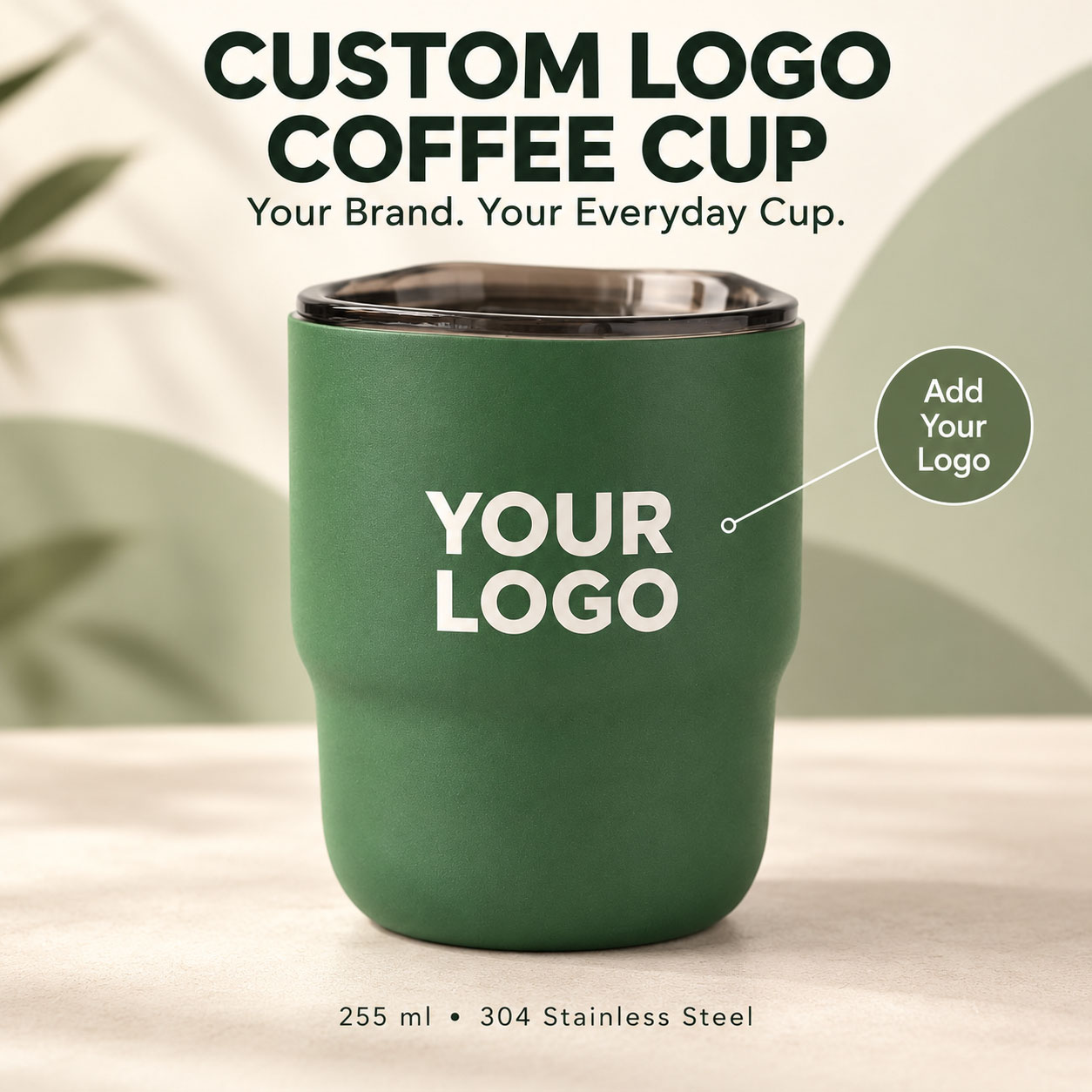 Home Office Logo - Custom Coffee Cup with Lid Personalized