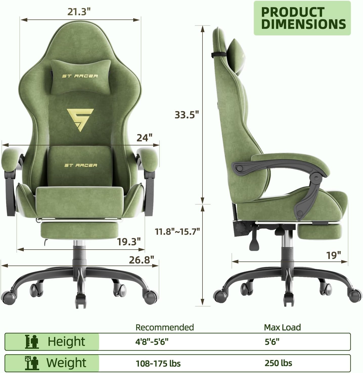 Gaming Chair Racing for Adult, - đánh giá và giá Ergonomic Office Chair