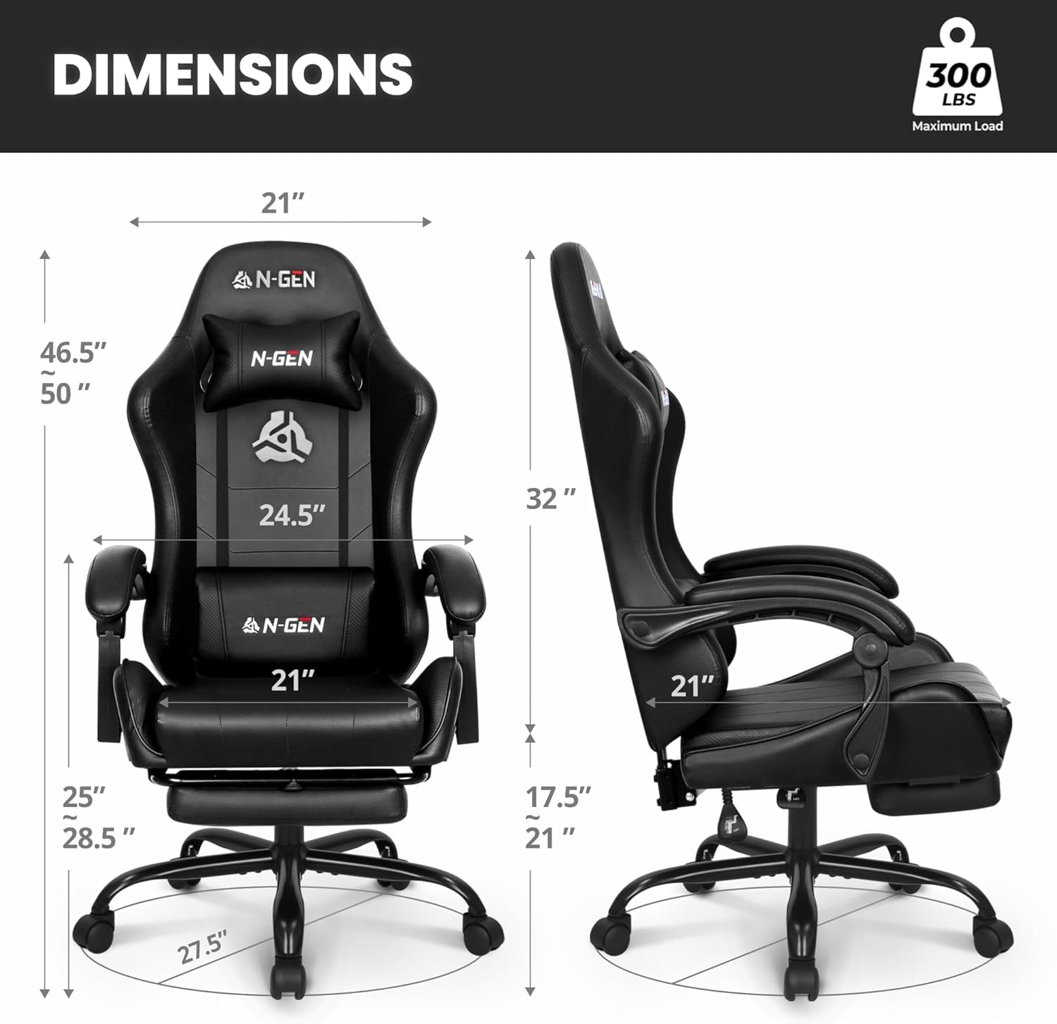 Gaming Chair with Footrest Lum - đánh giá và giá Ergonomic Office Chair