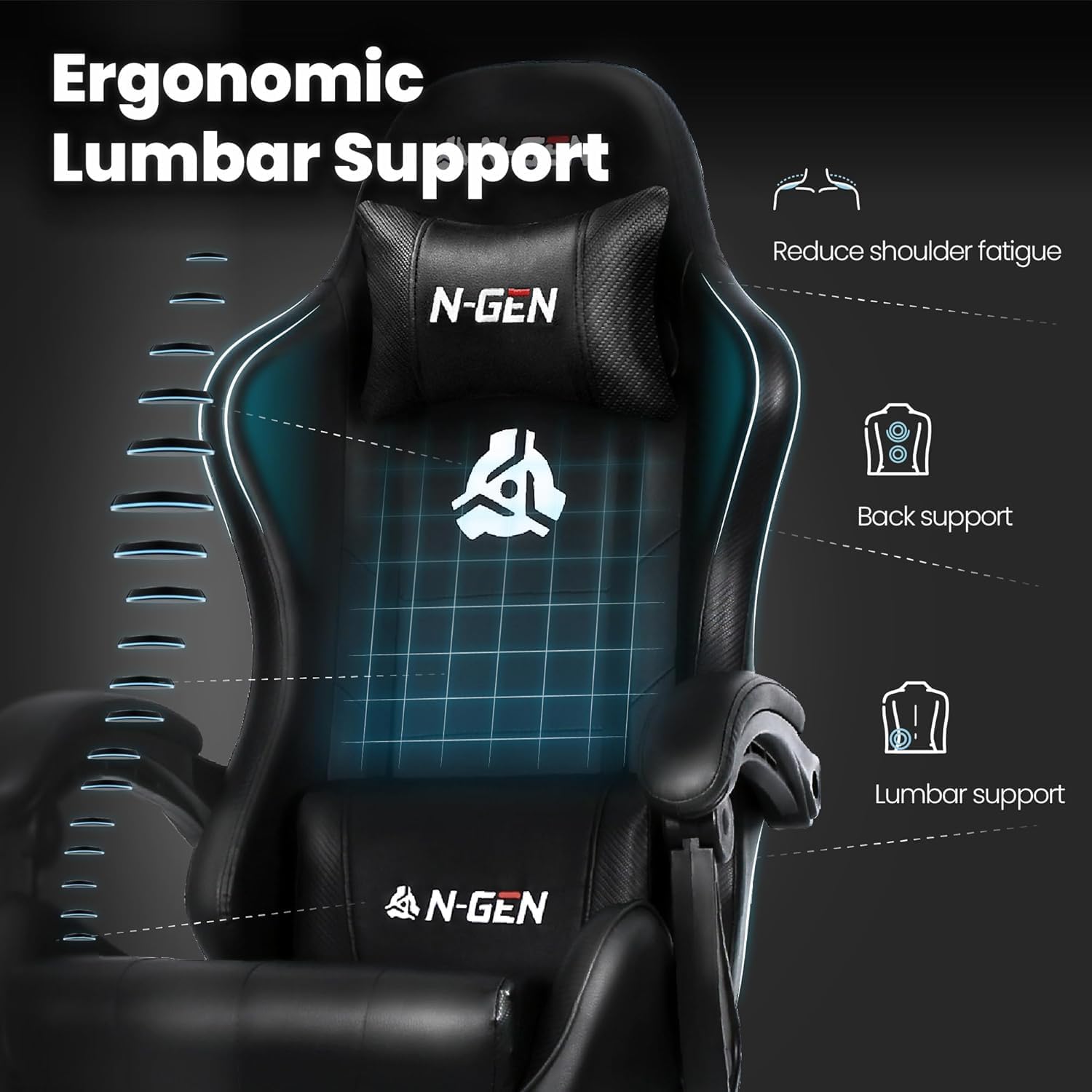 Gaming Chair with Footrest Lum - đánh giá và giá Ergonomic Office Chair
