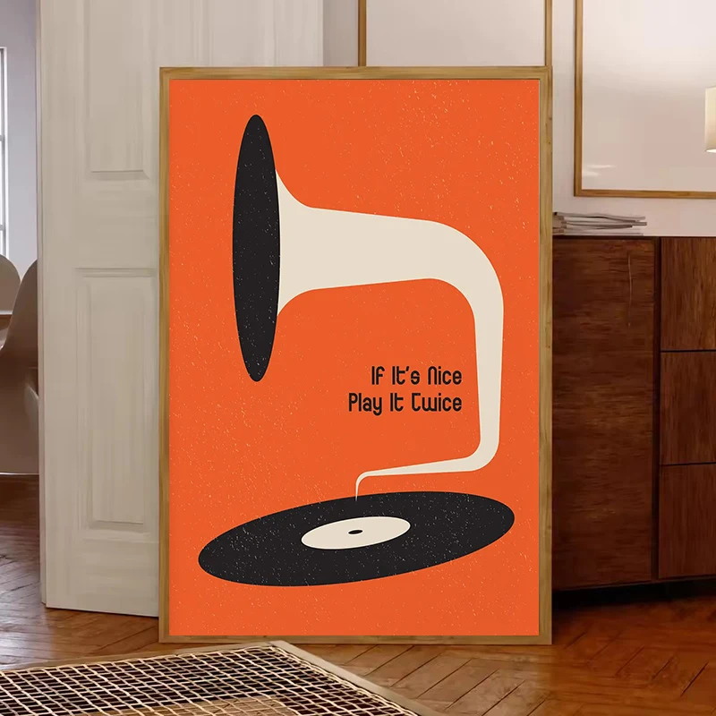 Mid Century Vinyl Record Canva - đánh giá và giá Home Office Or