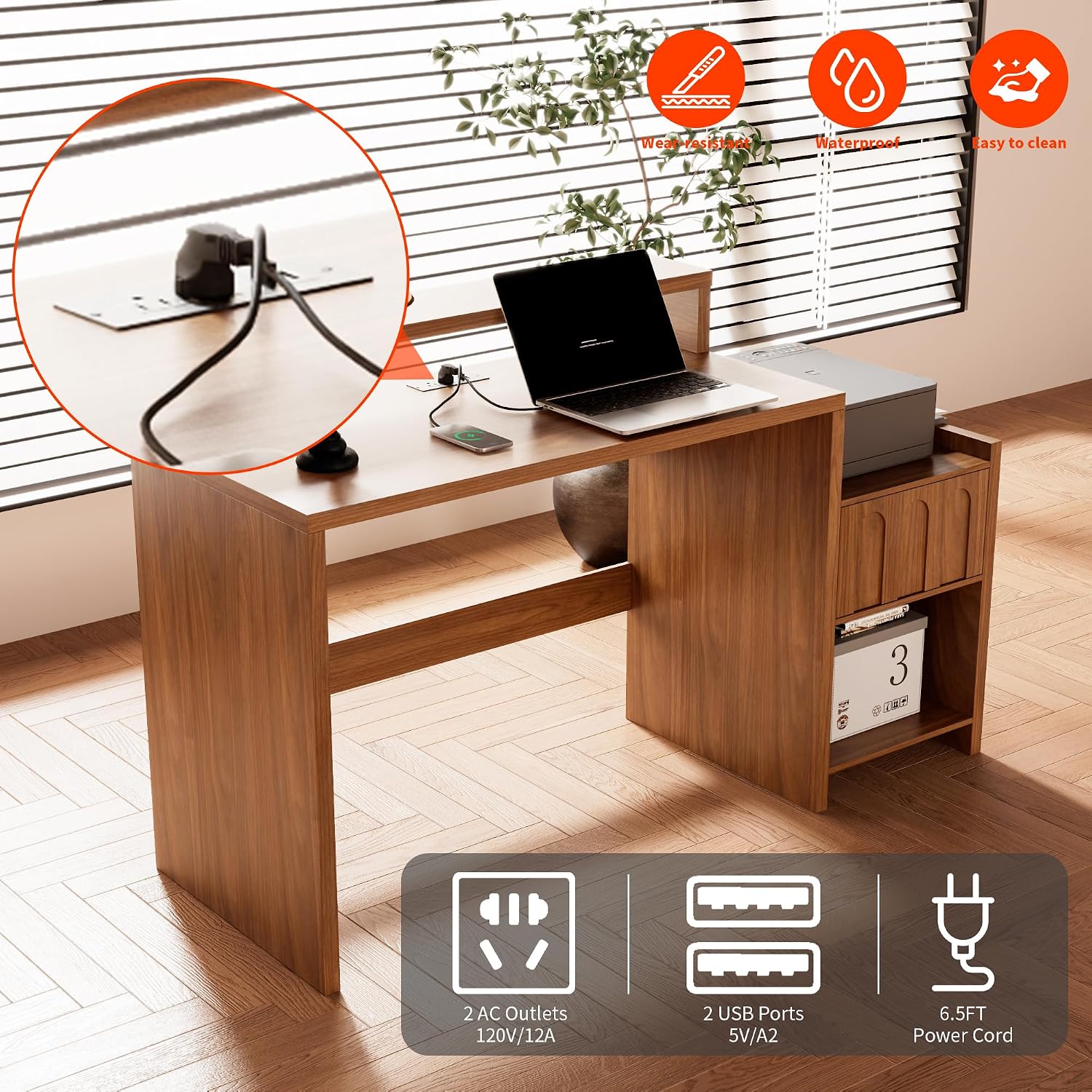 60 Inch Executive Desk with Dr - đánh giá và giá Home Office Work Table