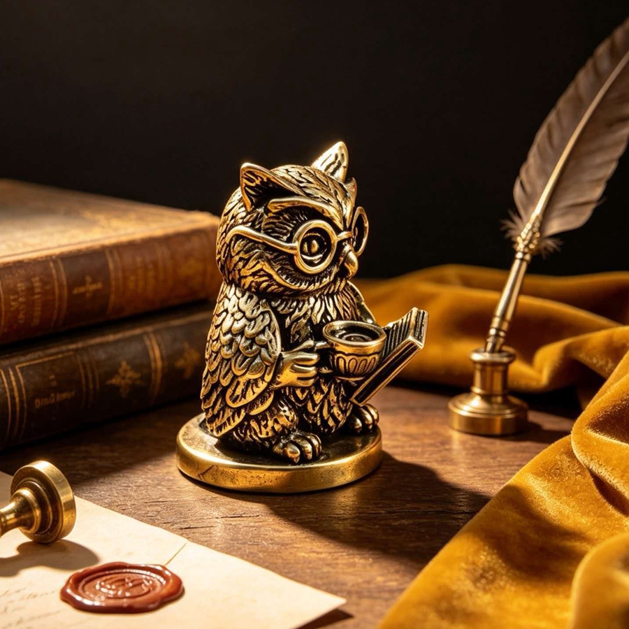 Vintage Brass Owl Figurine for - đánh giá và giá Home Office Logo