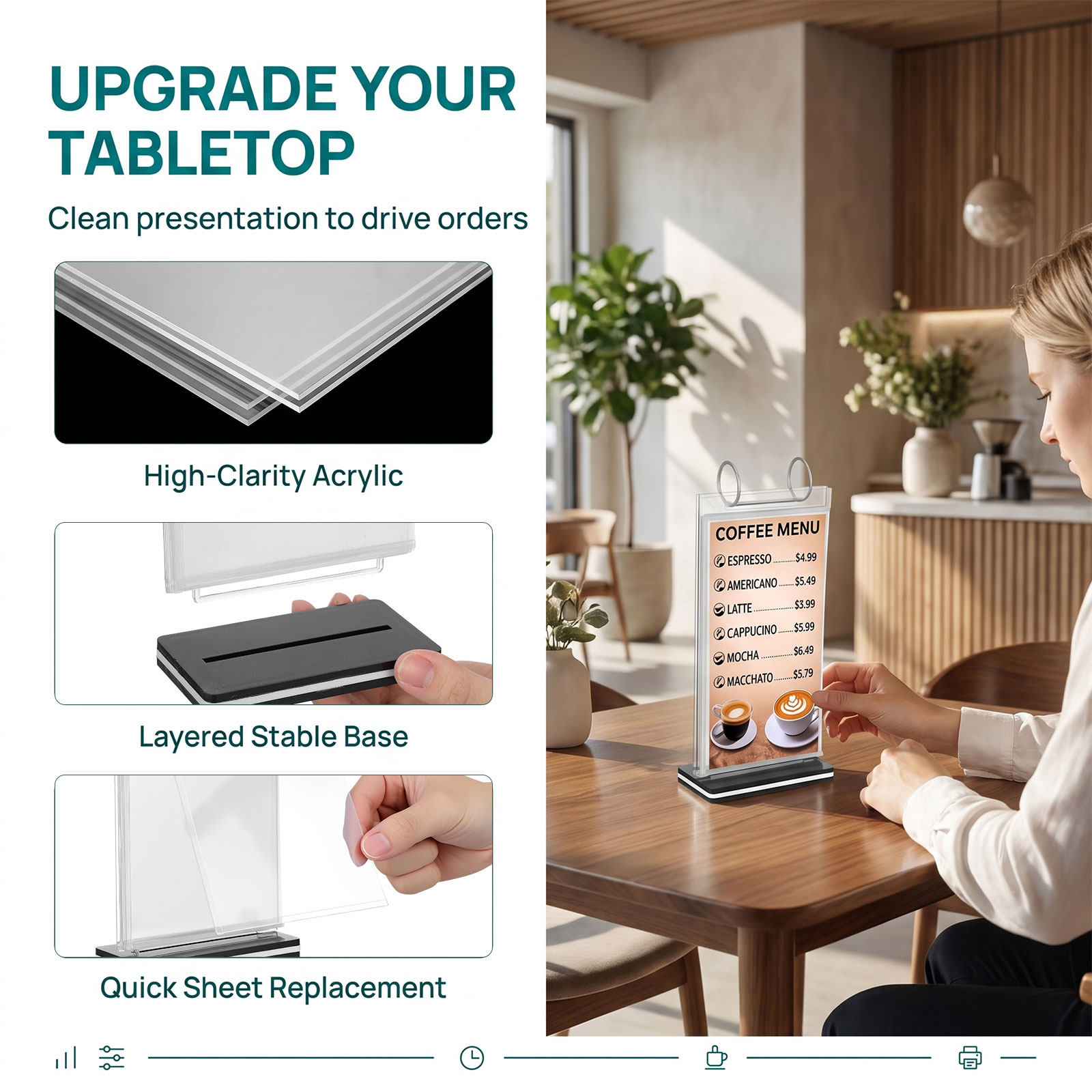 2Pcs Flip Display Menu Stand S - đánh giá và giá Document Holder Stand