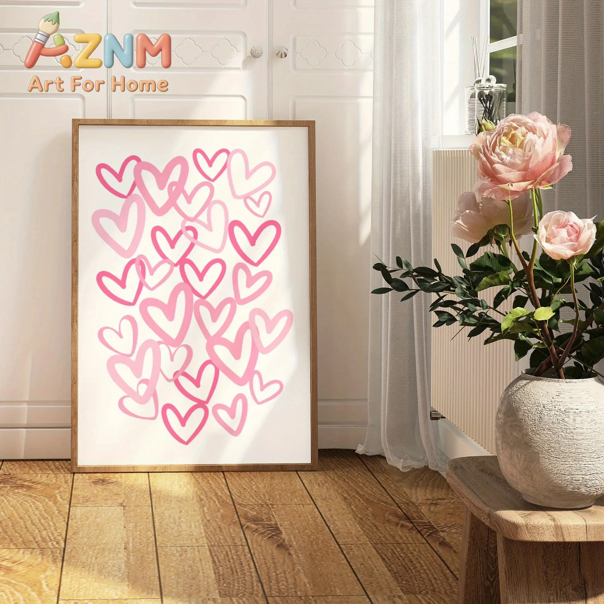 Chic Pink Love Hearts Canvas A - đánh giá và giá Home Office Room Inspiration